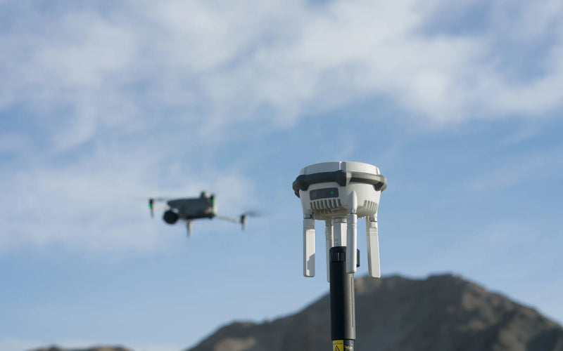 DJI D RTK 3 Station Connected to Matrice 4E Outside