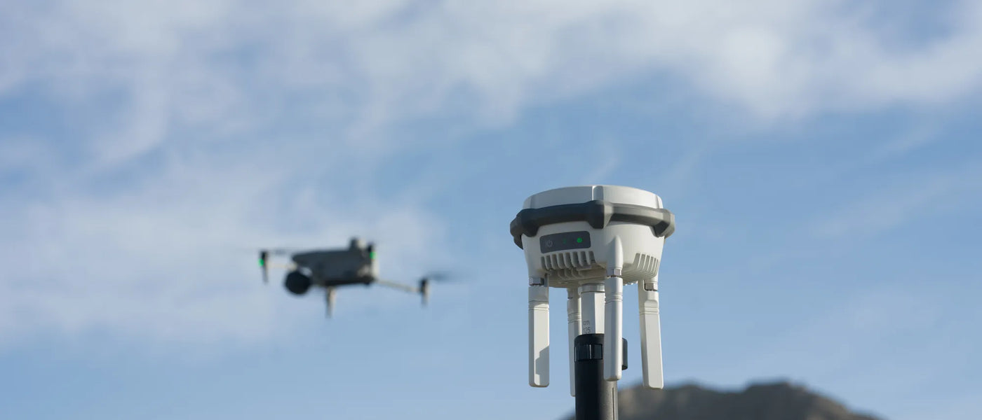 DJI D RTK 3 Station Connected to Matrice 4E Outside