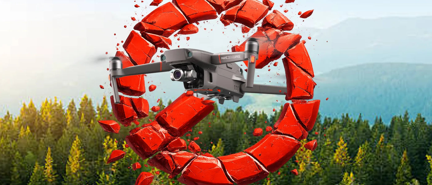 DJI Drone Flying Through Ban Symbol