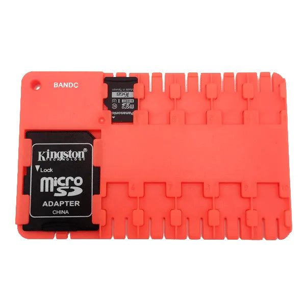 10 slot micro sd card and adapter holder with sd card and adapter