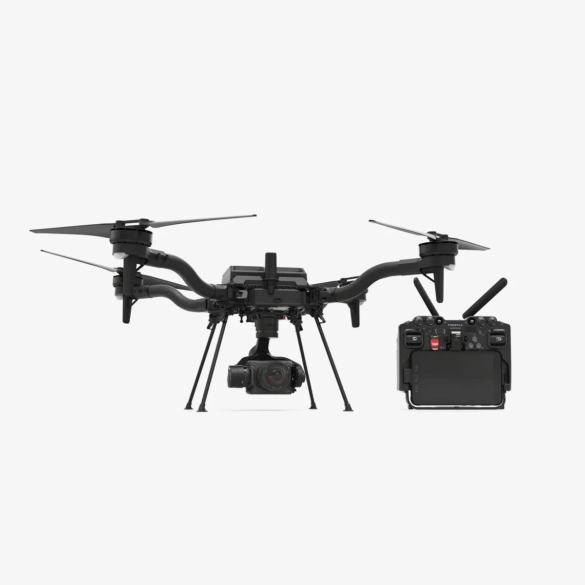 freefly astro max with pilot pro controller against white background