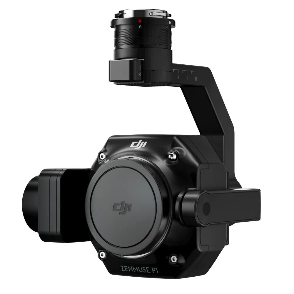 DJI Zenmuse P1 without lens against white background