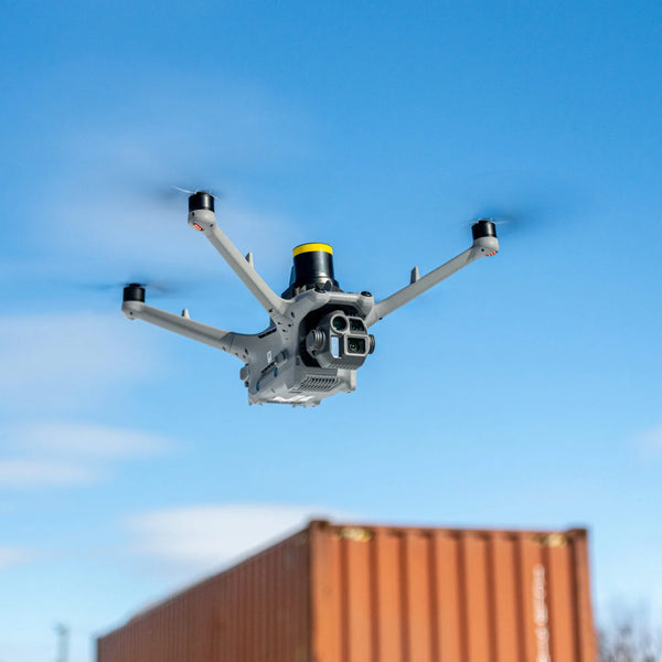 dji matrice 4d flying with avss drone parachute system installed