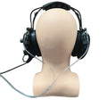 9.75mm frame pilot headset with oxygen retention clips back view