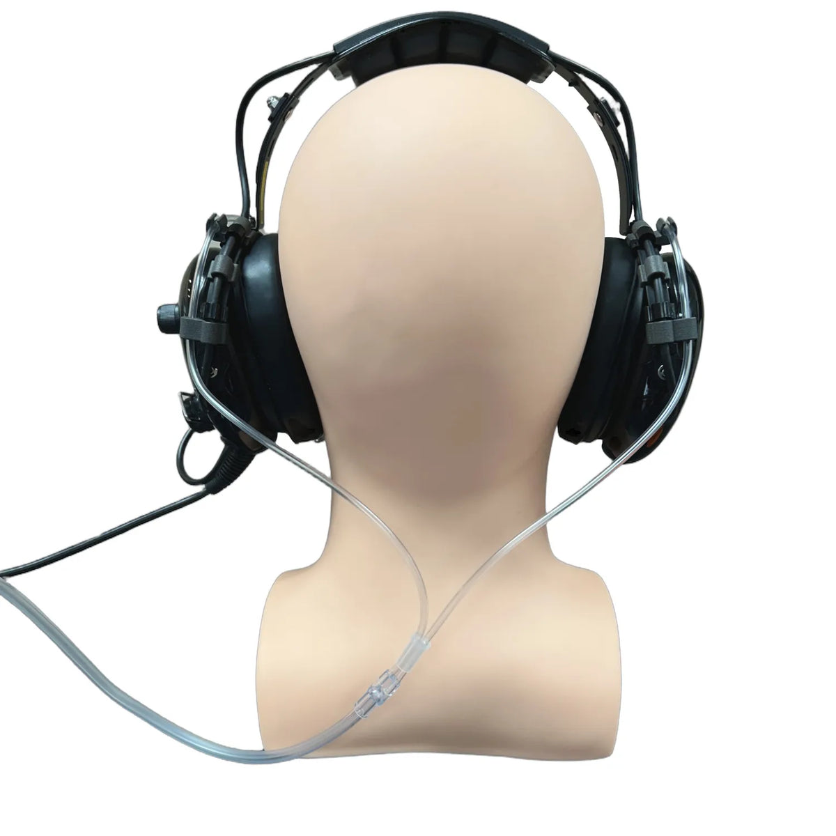 9.75mm frame pilot headset with oxygen retention clips back view